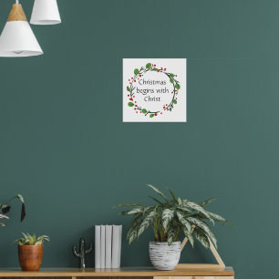 Poster Écriture chrétienne de Noël