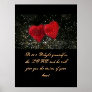 Poster Écriture Chrétienne Ps 37:4