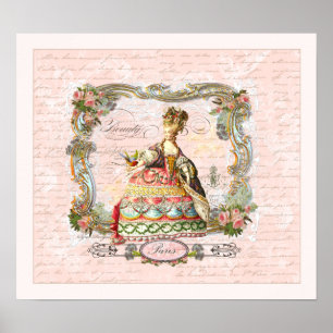 Poster Écriture française Marie Antoinette Imprimer
