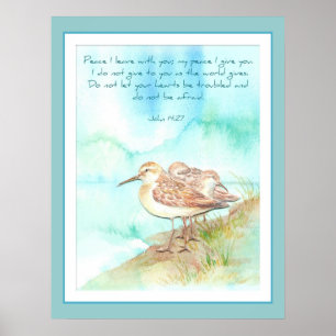 Poster Écriture, Inspirationnelle, Paix, John 14:27 Plage