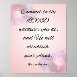 Poster Écriture Inspirationnelle, Proverbes 16:3