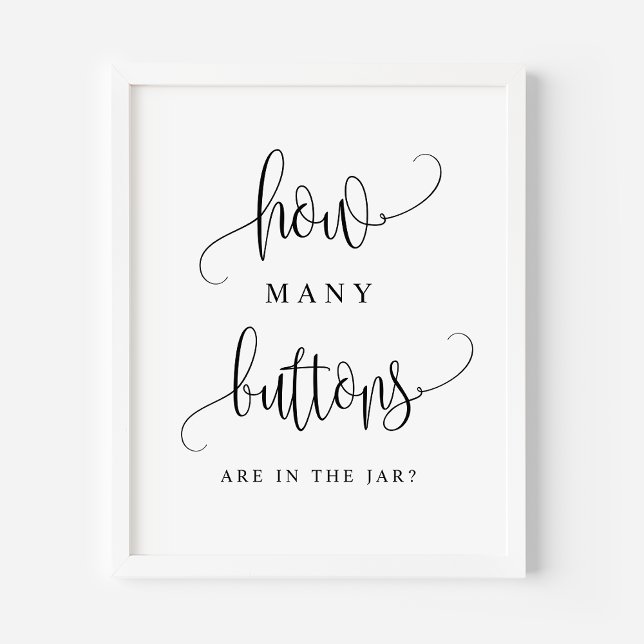 Poster Écriture noire Combien de boutons y a-t-il dans le (Créateur téléchargé)