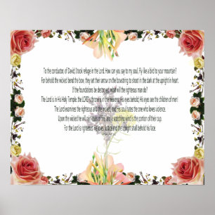 Poster Écriture, Psaume 11, Fleur Colorée