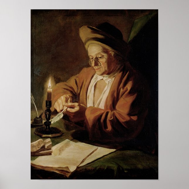 Poster Écrivain âgé (Devant)