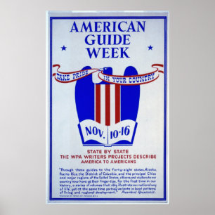 Poster Écrivains WPA de la Semaine du guide américain