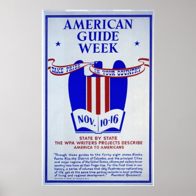 Poster Écrivains WPA de la Semaine du guide américain (Devant)