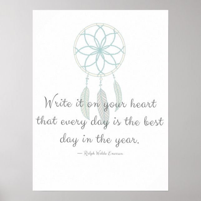 Poster Écrivez-Le Sur Votre Citation Coeur Dreamcatcher (Devant)