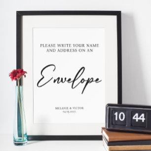Poster Écrivez votre adresse sur l'affiche Mariage Envelo
