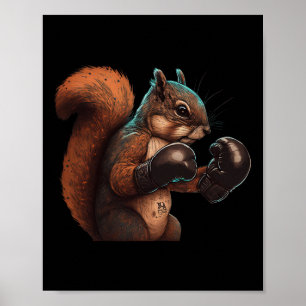 Poster Écureuil de boxe Boxeur Gants de boxe Kickboxing M