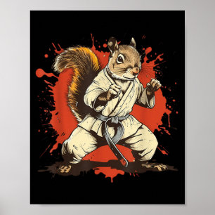 Poster Écureuil de karaté Taekwondo MMA amateur d'écureui