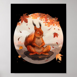 Poster Écureuil de méditation Art animal Spiritualité Yog