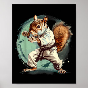 Poster Écureuil MMA Jiu-Jitsu Judo Kung Fu Kickboxing