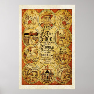 Poster Edda Norse Scandinale Mythologie