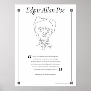 Poster Edgar Allan Poe écrivant l'affiche de citation