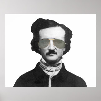 Poster Edgar Allan Poe en lunettes de soleil