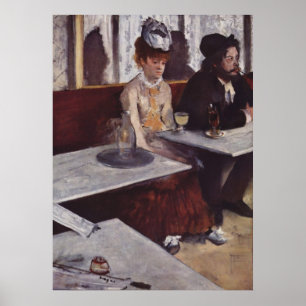 Poster Edgar Degas - Absinthe 1876 homme Woman Cafe huile
