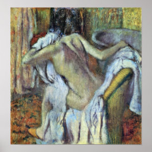 Poster Edgar Degas - après le bain pour sécher l'épouse