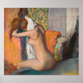 Poster Edgar Degas - Après le bain, une femme essuie le c