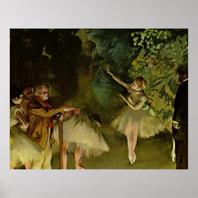 Poster Edgar Degas - Ballet 1875 Danseur Danser filles tu (Devant)