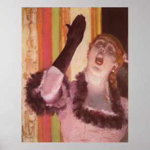 Poster Edgar Degas - Chanteur avec Glove 1878 Femme Flowe