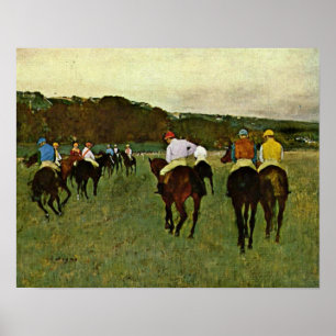Poster Edgar Degas - chevaux de course dans Longchamp