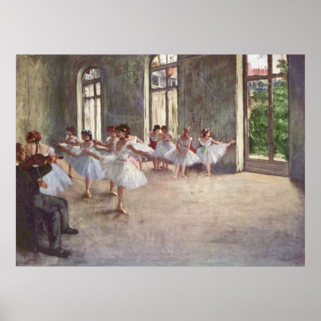 Poster Edgar Degas - Classe de répétition de ballet 1873  (Devant)