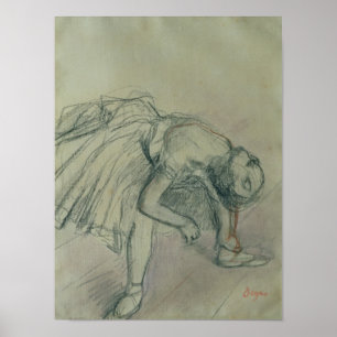 Poster Edgar Degas   Dancer Fixing her Slipper, c.1865