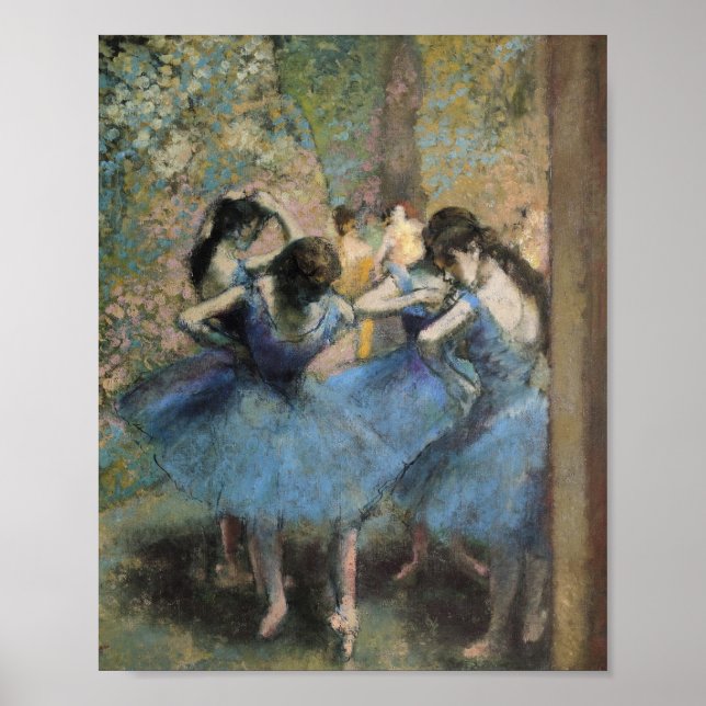 Poster Edgar Degas - Danseurs En Bleu (Devant)