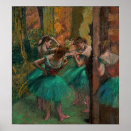 Poster Edgar Degas - Danseurs, rose et vert