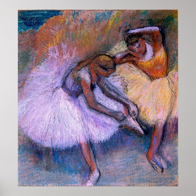 Poster Edgar Degas - Deux Danseurs 1898 Ballet Pastel dan (Devant)