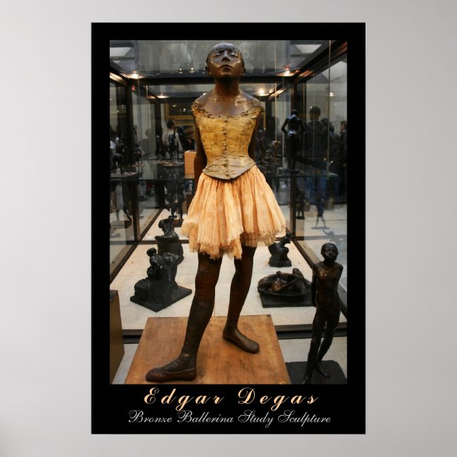 Poster Edgar Degas : Étude de la Ballerina de bronze (Devant)