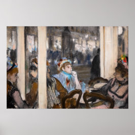 Poster Edgar Degas - Femmes sur une terrasse de café en s