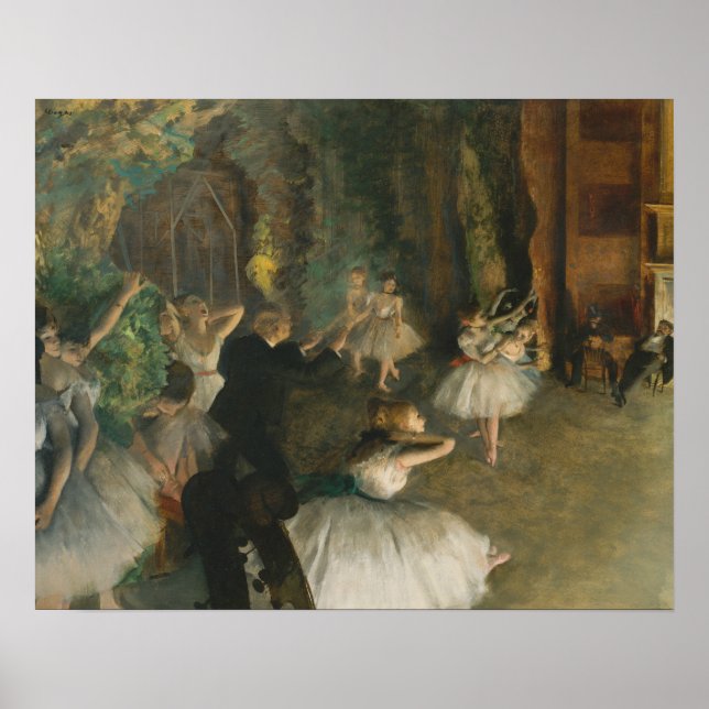 Poster Edgar Degas - La répétition du ballet sur scène (Devant)
