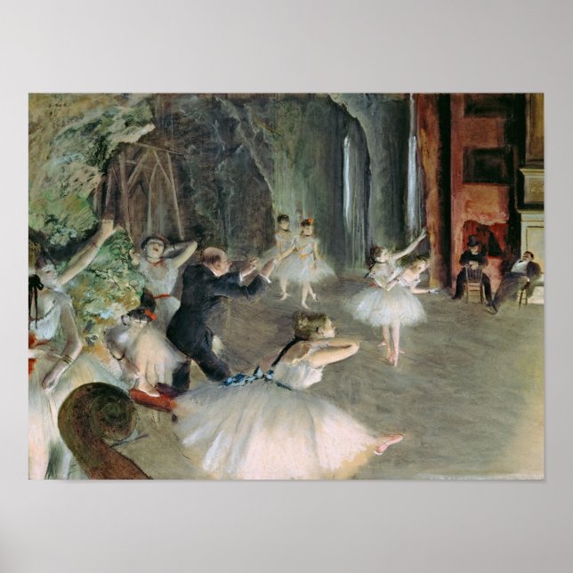 Poster Edgar Degas | La répétition du ballet sur scène (Devant)