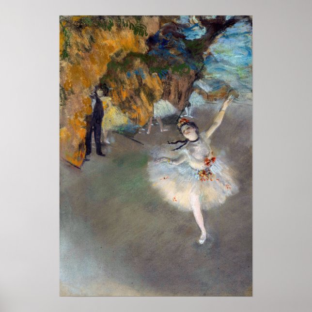 Poster Edgar Degas - L'Étoile / Danseur sur scène (Devant)