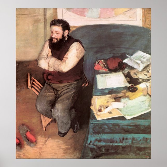 Poster Edgar Degas Portrait de Diego Martelli (Devant)