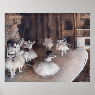Poster Edgar Degas - Répétition de ballet sur scène
