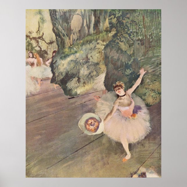 Poster Edgar Degas Star of Ballet avec Fleurs 1878 pastel (Devant)