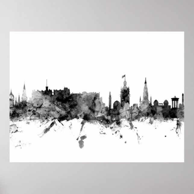 Poster Edinburgh Scotland Skyline (Devant)