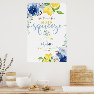 Poster Éditable Fleurs Bleues de Mariage de Fille de Citr