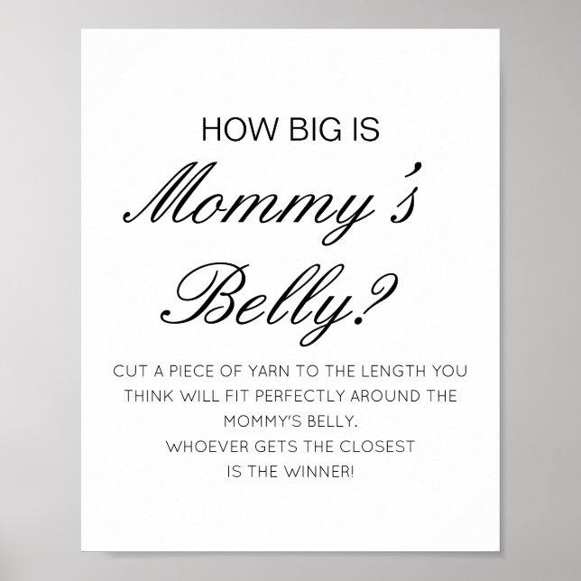 Poster Editable How Big is Mommy's Belly Game (Devant)