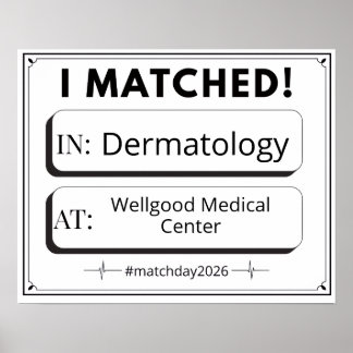 Poster Editable Match Day Sign Medical Graduation