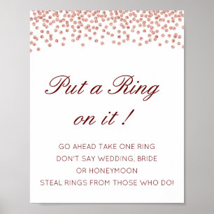 Poster Editable Put a Ring on it Bridal Shower Game Poste