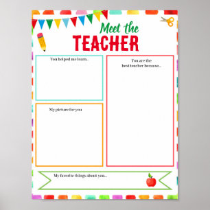 Poster Editable rencontrer le modèle enseignant