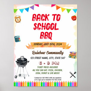 Poster Editable School Bbq Pique-nique