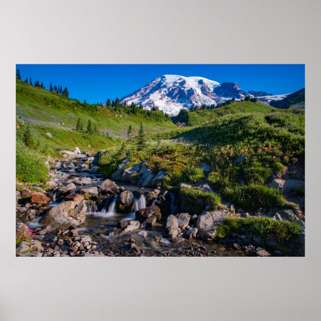 Poster Edith Creek et Mount Rainier Morning Light (Devant)