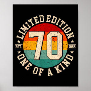 Poster édition limitée vintage 1956 âgée de 70 ans 70ème