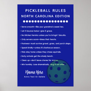 Poster Édition personnalisée de pickleball en Caroline du