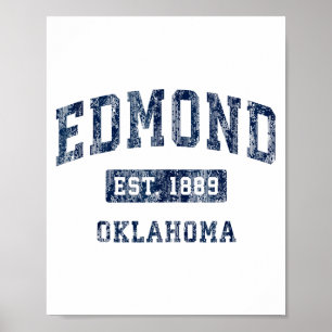 Poster Edmond Oklahoma Ok Vintage Sports Desi Établi