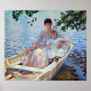 Poster Edmund Charles Tarbell Mère et enfant en bateau